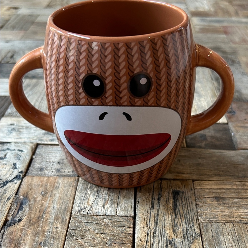 Sock Monkey Ceramic Mug 2 Handles